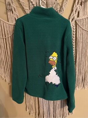 Simpsons- Homer Green Sherpa Fleece Jacket with Full Zip